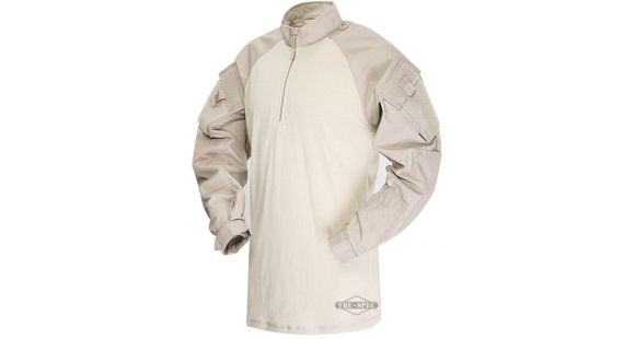Image of Tru-Spec 1/4 Zip Tactical Response Combat Shirt - Men's, 50/50 Nylon/Cotton Rip-Stop, Khaki/Sand, Extra Small, Regular, 2546002