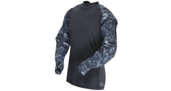 Image of Tru-Spec Combat Tru Shirt Midnight Digital 65/35 P/C Rip Stop, Large, Regular 2563005