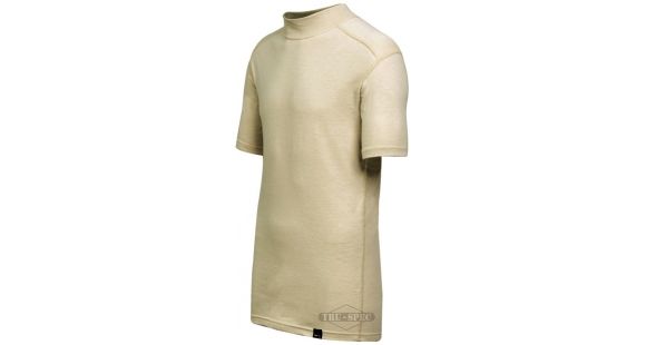 Image of Tru-Spec BaseLayer Mock Neck T Shirt, Short Sleeve, Sand, Extra Large, Regular 2730006