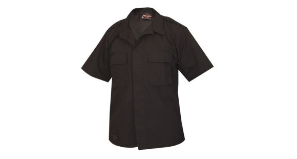 Image of Tru-Spec Poly/Cotton Rip-Stop Tactical Uniform Shirt, Short Sleeve, Black, 3XLR 1336008