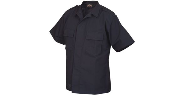 Image of Tru-Spec Poly/Cotton Rip-Stop Tactical Uniform Shirt, Short Sleeve, Navy, XSR 1337002