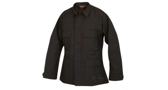 Image of Tru-Spec Polyester-Cotton Ripstop BDU Jacket - Men's, Black, Large, Regular Length 1320005