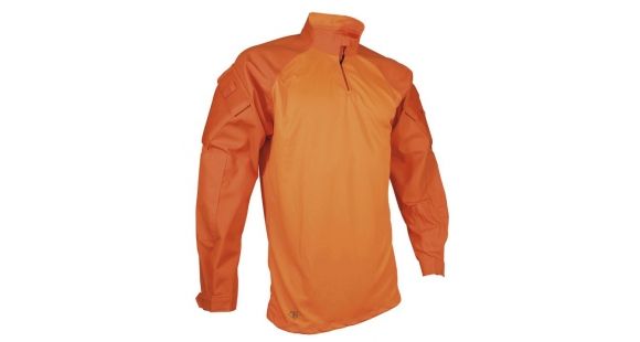 Image of Tru-Spec Tru Short Sleeve 1/4 Zip Combat Shirt - Men's, Large, Regular, Orange, 2597005