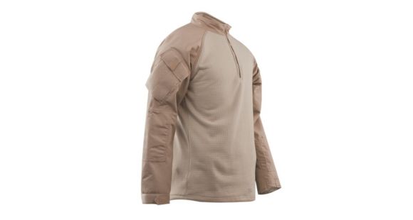 Image of Tru-Spec T.R.U. 1/4 Zip Winter Combat Shirt - Men's, 65/35 Polyester/Cotton Rip-Stop, Khaki, Medium Regular 2589004
