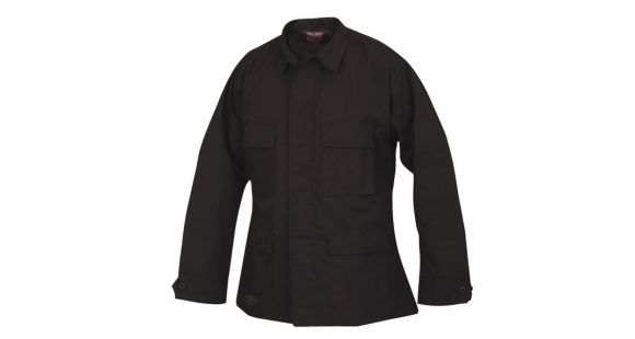 Image of Tru-Spec 4.5oz 65/35 Vat Dyed Poly/Cotton Rip-Stop BDU Uniform Coat, Black, XSR 1332002