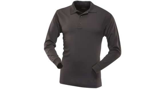 Image of Tru-Spec Polo Shirt, 24-7 Performance Black 100% Poly Long Sleeve, Xs 4406002
