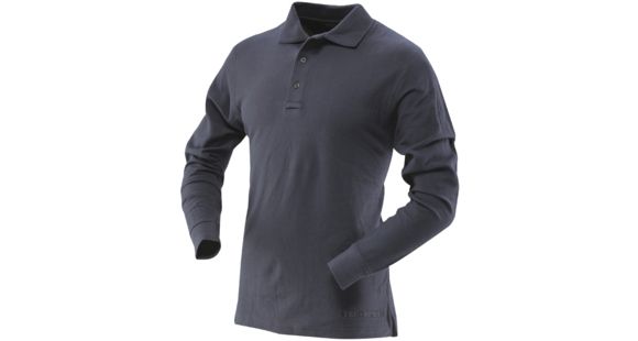 Image of Tru-Spec Polo Shirt, 24-7 Classic Navy 100% Cotton Long Sleeve, L 4451005