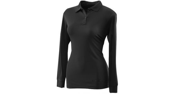 Image of Tru-Spec Polo Shirt, 24-7 Ladies Performance Black 100% Poly Long Sleeve, Xl 4420006