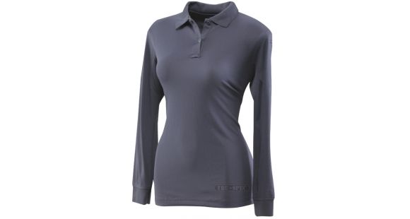 Image of Tru-Spec Polo Shirt, 24-7 Ladies Performance Navy 100% Poly Long Sleeve, Xl 4421006
