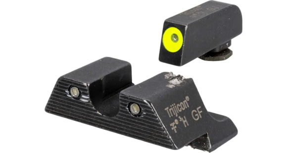 Image of USED EDEMO Trijicon Glock HD Night Sight Set - Front Sight Yellow Outline / Green Tritium, Rear Sight Black Outline / Green Tritium, GL101Y, EDEMO2, EDEMO1, Condition Fair, Scratches