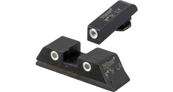 Image of USED Trijicon Bright &amp; Tough 3 Dot Night Sight Set, Green Front, Orange Rear - For Glock 17/17L/19/22/23/24/26/27/33/34/35/38/39 - GL01O, EDEMO3, Condition Fair, Installed/Mounted