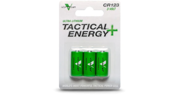 Image of Viridian Weapon Technologies Tactical Energy+, CR123A Lithium Battery, 3-Pack, 350-0006
