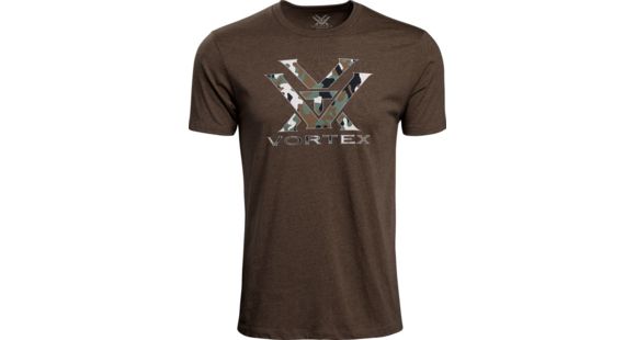 Image of Vortex Camo Logo Short Sleeve T-Shirts - Men's, Brown Heather, 2XL, 120-15-BRH2X