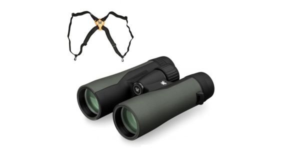 Image of Vortex Crossfire 8x42 Binocular, Green CF-4301 w/Vortex Binocular Harness Strap VTHARNESS