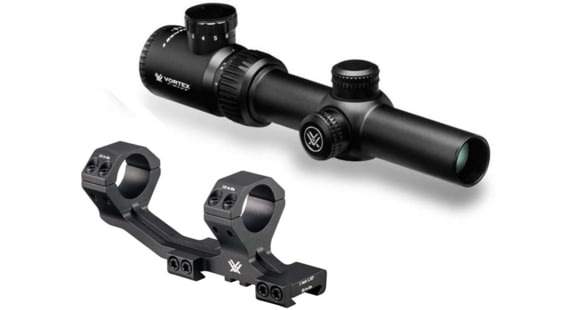 Image of Vortex Crossfire II 1-4x24mm Rifle Scope, 30 mm Tube, SFP, V-Brite Reticle, Anodized Black w/ Cantilever Ring Mount, CF2-31037-KIT3