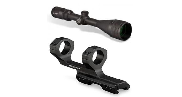 Image of Vortex Crossfire II AO 4-12x50 mm Rifle Scope, 1 in Tube, SFP, Black, Hard Anodized, Non-Illuminated Dead-Hold BDC Reticle, MOA Adjustment, w/ 1in Cantilever Mount, 2in Offset, CF2-31023-KIT1