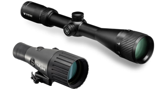 Image of Vortex Crossfire II AO 4-16x50mm Rifle Scope, 30mm Tube, Second Focal Plane, Non-Illuminated Dead-Hold BDC Reticle and TRYBE Optics Enhancer Rifle Scope Magnification Quadrupler