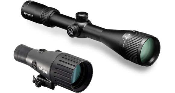 Image of Vortex Crossfire II AO 6-24x50mm Rifle Scope, 30mm Tube, Second Focal Plane, Non-Illuminated Dead-Hold BDC Reticle and TRYBE Optics Enhancer Rifle Scope Magnification Quadrupler