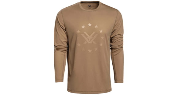Image of Vortex LS Performance Logo Shirt - 13 Star - Men's, Large, Kelp Brown, 123-06-KLPL