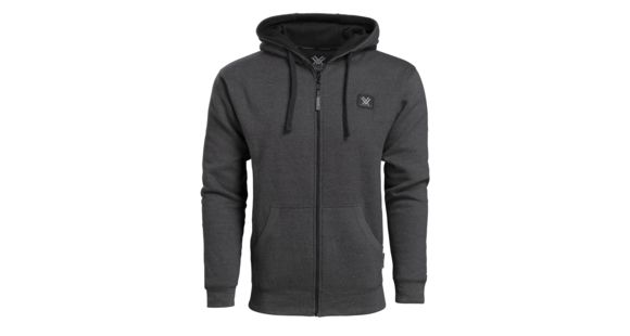 Image of Vortex Men's Full Zip Peached Sweatshirt, Black Heather, L, 219042-BLH-L