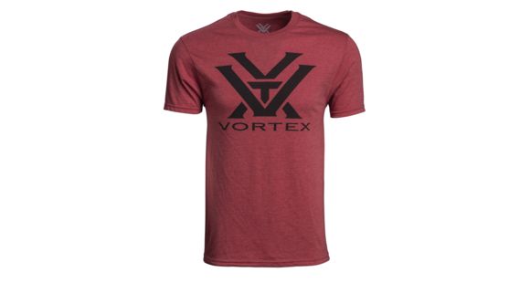 Image of Vortex Men's SS Logo Tee, Red Heather, L, 119044-REH-L