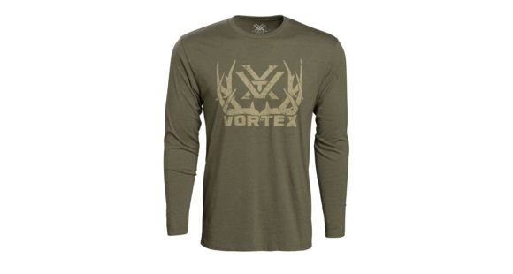 Image of Vortex Mule Deer Antlers Long Sleeve Tee - Men's, 2XL, Military Heather, 219053-MIH-2XL