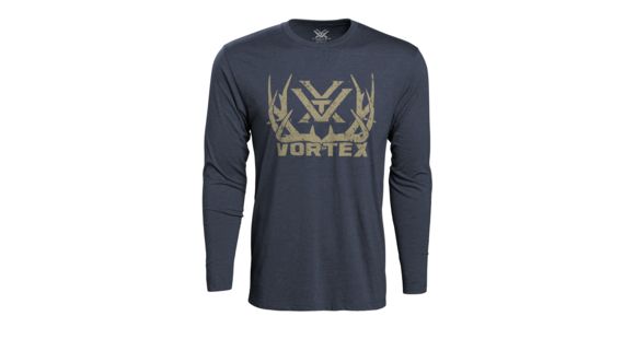 Image of Vortex Mule Deer Antlers Long Sleeve Tee - Men's, 3XL, Navy Heather, 219053-NAH-3XL