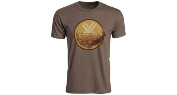 Image of Vortex Short Sleeve Buck Chest Logo Tee - Men's, 2XL, Brown Heather, 219063-BRH-2XL