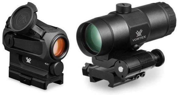 Image of Vortex SPARC AR 1x22mm 2 MOA Red Dot Sight with VMX-3T Magnifier w/ Flip Mount, AAA Battery, Black, SPC-AR1-KIT1