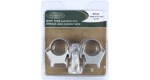 Image of Weaver Detachable Top Mount Rifle Scope Rings, 30mm, High, SS 49130