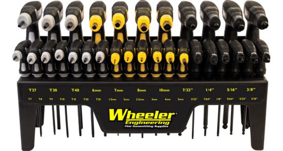 Image of Wheeler Fine Gunsmith Equipment SAE/Metric/Hex/Torx P-Handle Driver Set, 30 pc, 1081957