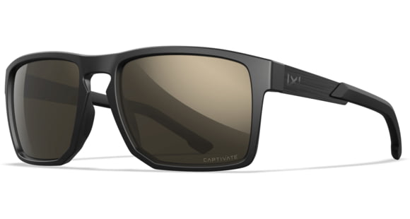Image of Wiley X Active 6 Apex Captivate Pol Sunglasses, Matte Black Frame, Tungsteen Mirror Lens, AC6APX04
