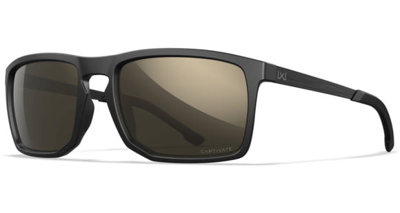 Image of Wiley X Active 6 Axe Captivate Pol Sunglasses, Matte Black Frame, Tungsteen Mirror Lens, AC6AXE04