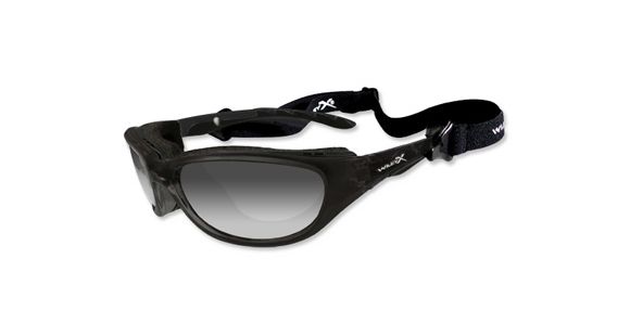 Image of Wiley X AirRage Sunglasses - LA Light Adjusting Smoke Grey Lens / Gloss Black Frame, 696