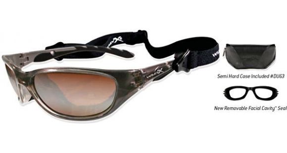 Image of Wiley X AirRage Sunglasses - Crystal Bronze Frame w/ Bronze Flash w/ Crimson Brown Tint Lens 695