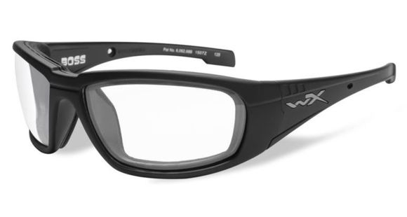 Image of Wiley X WX Boss Sunglasses - Clear Lens / Matte Black Frame, CCBOS03
