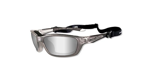 Image of Wiley X Brick Sunglasses - Silver Flash w/Smoke Grey Lens / Crystal Metallic Frame, 855