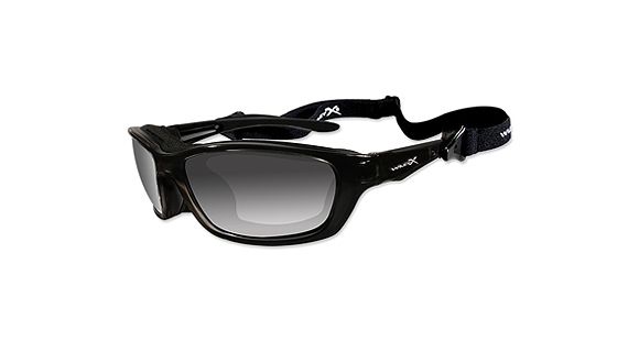 Image of Wiley X Brick Sunglasses - Polarized Smoke Grey Lens / Gloss Black Frame, 857