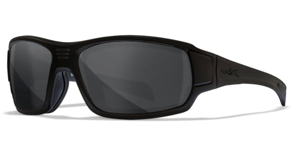 Image of Wiley X Changeable Series Breach XL 2.5 Captivate Sunglasses, Matte Black Frame Gunmatel Logo, Grey Clear Lens, CHBRC01XL