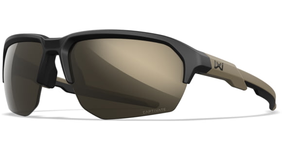Image of Wiley X Changeable Series Jakl Captivate Non-Pol Sunglasses, Matte Black Frame, Tungsten Mirror Lens, CHJKL04