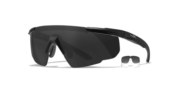 Image of Wiley X Changeable Series Saber Advanced Safety Glasses, Matte Black Frame, Grey Clear Lens, 307