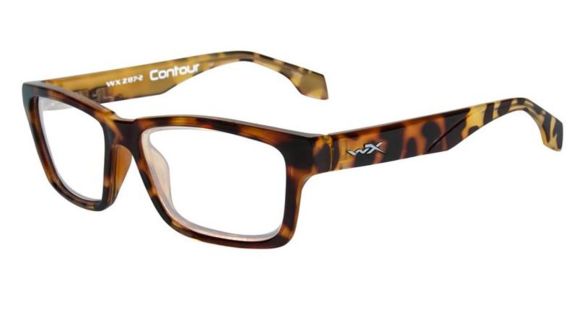 Image of Wiley X WX Contour Eyeglass Frame,Rectangle,Gloss Brown WSCON04