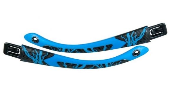 Image of Wiley X WX Flash Replacement Temples,Matte Black w/Lightning/Electric Blue YFFLA04T