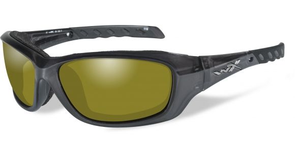 Image of Wiley X WX Gravity Sunglasses - Polarized Yellow Lens / Black Crystal Frame, WXCCGRA11