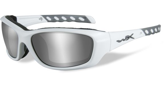 Image of Wiley X WX Gravity Sunglasses - Silver Flash w/Smoke Grey Lens / Matte White Frame, CCGRA02