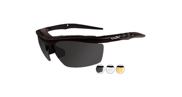 Image of Wiley X Guard Sunglasses - 3 Lens Package, 1 Matte Black Frame w/Smoke Grey,Clear,Light Rust Lens, 4006