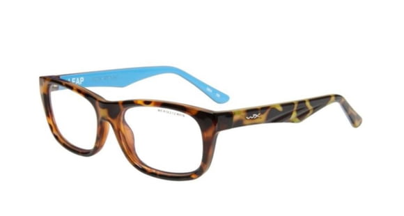Image of Wiley X Leap Safety Glasses, Brown Demi/ Blue Grotto Frame, No Polarized Lens, YFLEP02