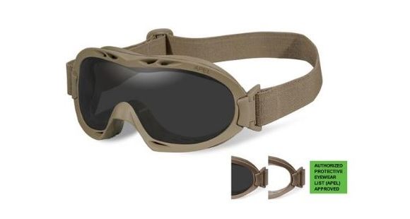 Image of Wiley X Nerve Goggle - APEL Approved, 2 Lens - Smoke Grey,Clear / Tan Frame, R-8052T