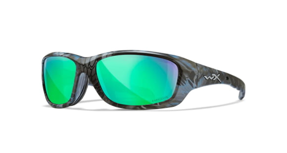 Image of Wiley X Performance Gravity Captivate Pol Sunglasses, Kryptek Neptune Frame, Green Mirror Lens, CCGRA12