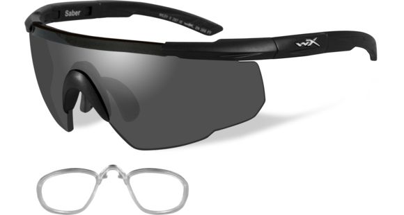 Image of Wiley X Saber Advanced Sunglasses - 3 Lens Package, 1 Matte Black Frame w/Smoke Grey,Light Rust,Vermillion, 309RX